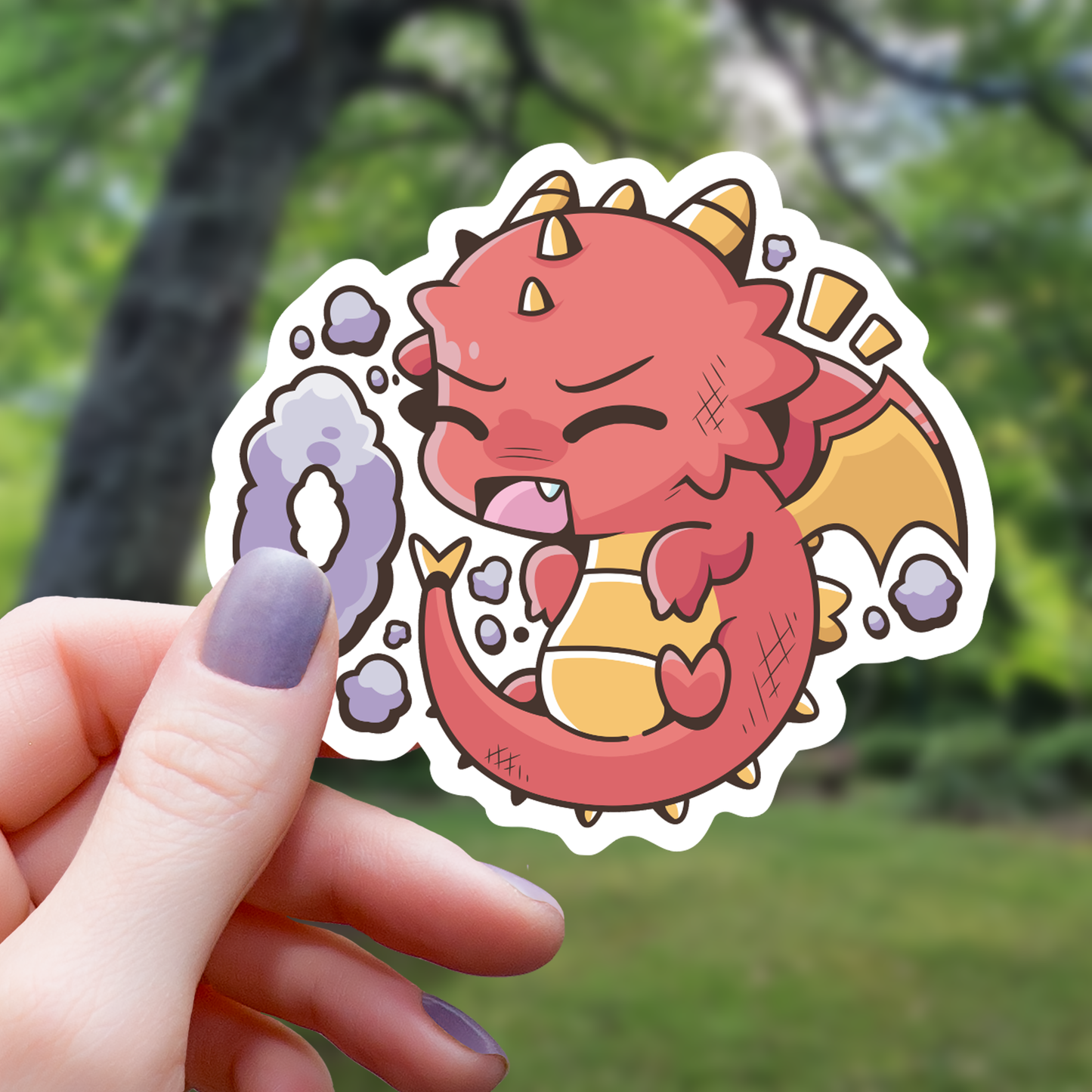 Baby Dragon Learning Fire Sticker - 3"