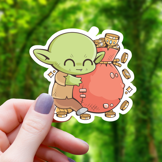 Goblin Hugging Treasure Sticker - 3"