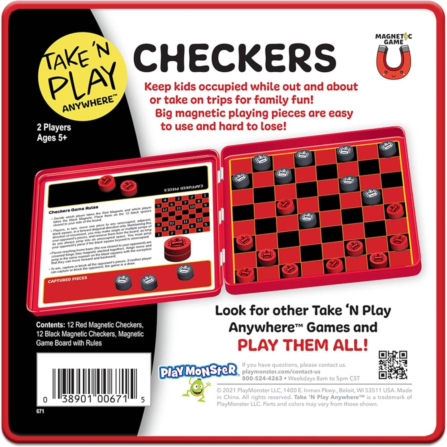 Take N Play Anywhere - Checkers - Magnetic Travel Game