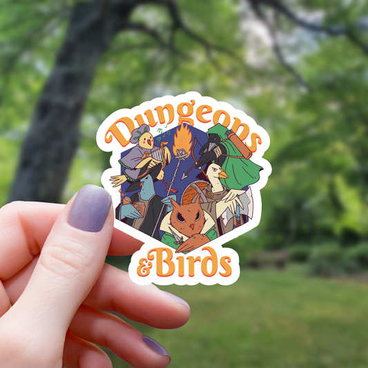 Dungeons and Birds Tabletop RPG Sticker - 3"