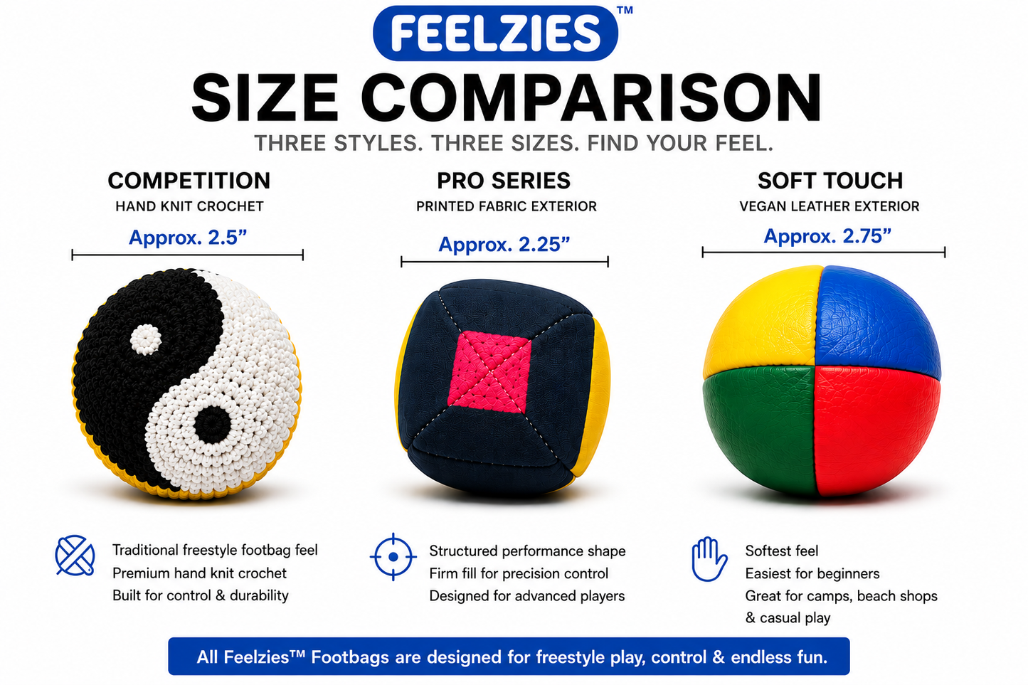 Feelzies™ Pro Series Footbag (one Hacky Sack)