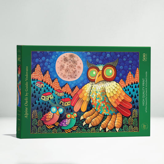 Alpine Owls, 500-pc Velvet-Touch Jigsaw Puzzle