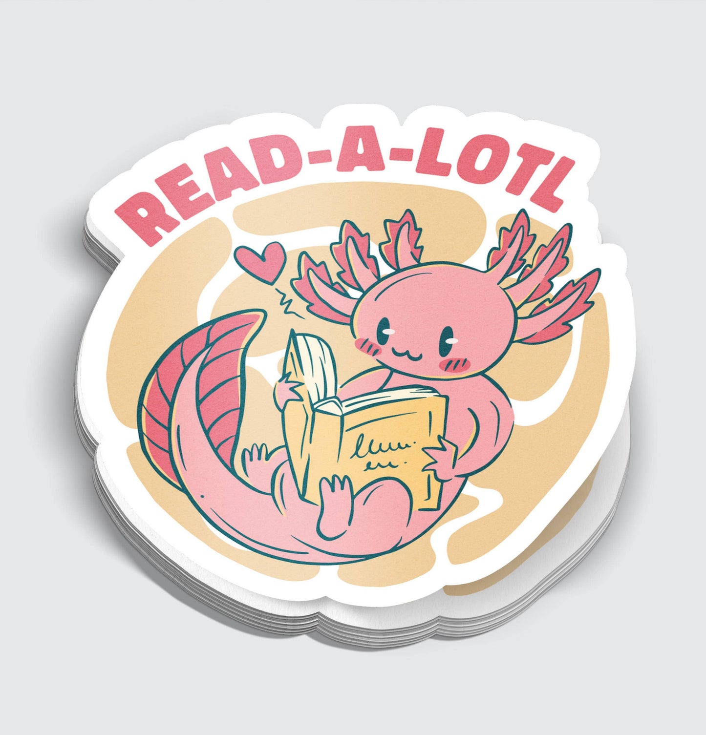 Read A Lotl Axolotl Reading Sticker - 3"