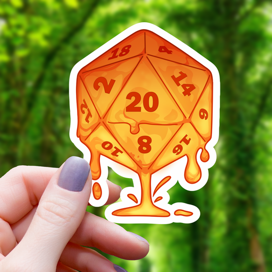 Molten Polyhedral D20 Sticker - 3