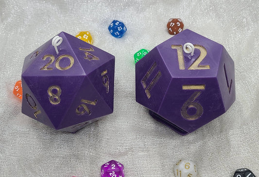 RPG Dice Candles with Die Inside: Floral/Fresh / D20