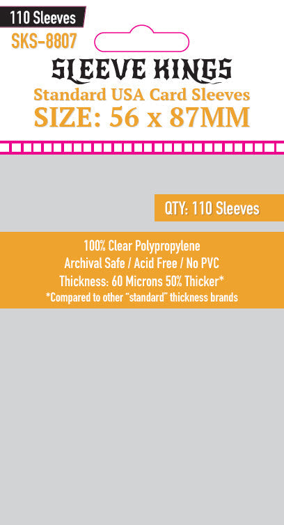 Sleeve Kings: Standard USA Card Sleeves 56mm x 87mm (110)