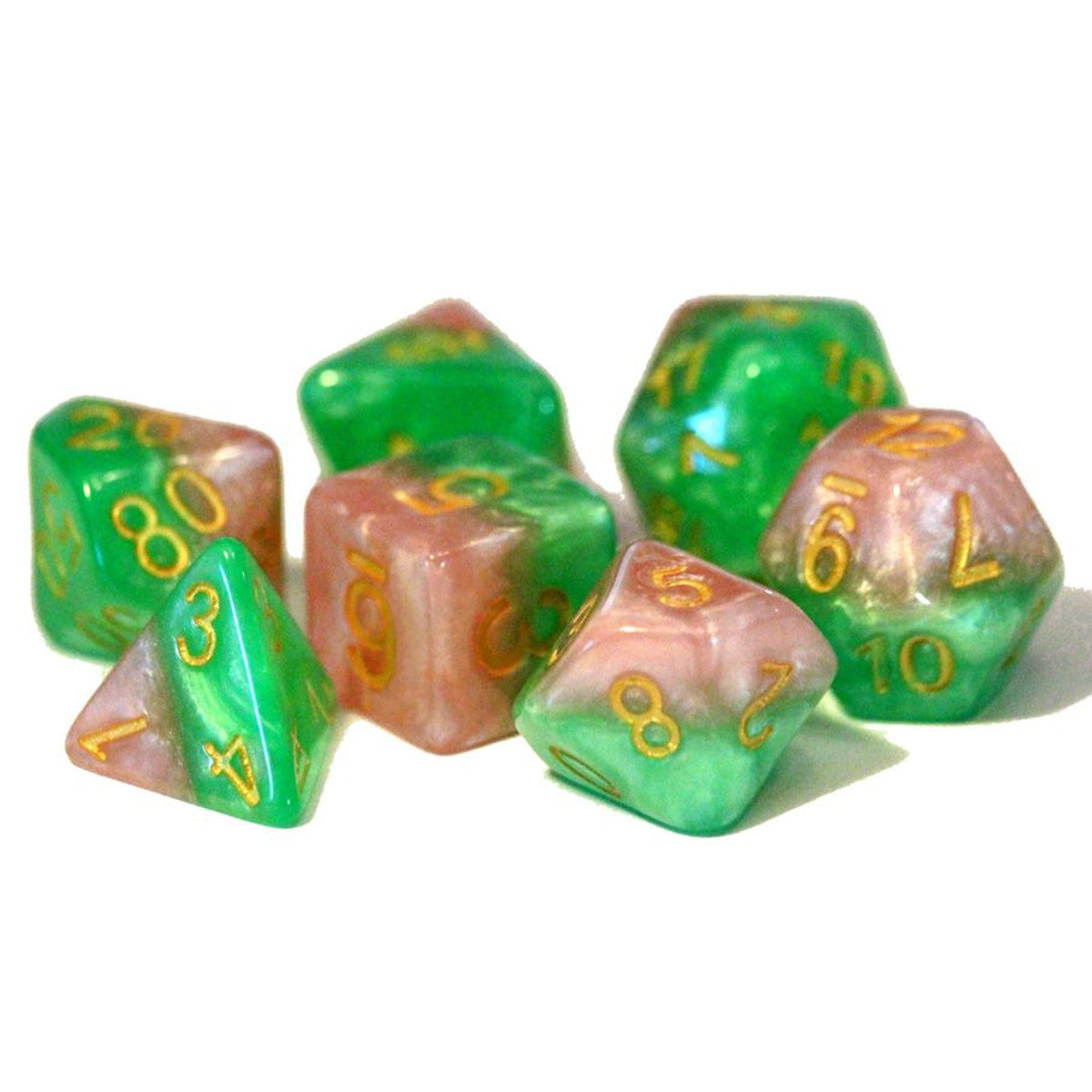 Rose Dice 7-Set Cube Halfsies