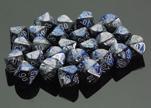 Gemini: 12mm D6 Blue Steel/White (36)