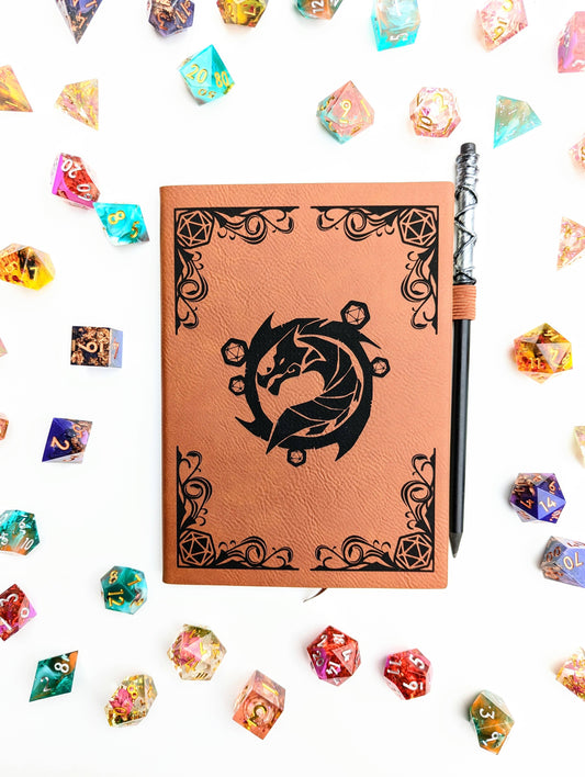 The Waiting Wyvern - Vegan Leather Mini Dot Journal