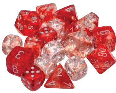 Nebula: Polyhedral Red/silver Luminary 7-Die Set