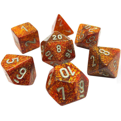 Glitter: Mini-Polyhedral Gold/silver 7-Die Set