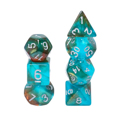 Glow Dark Blue Nebula Dice Set