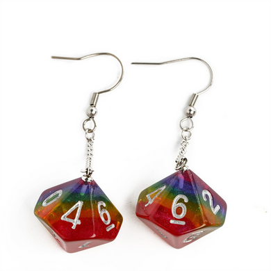 D10 Earrings: Glitter Rainbow