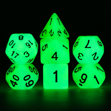 Glow Blue Green RPG Dice Set