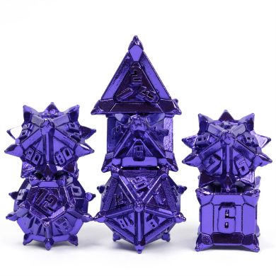 Purple Flail RPG Metal Dice Set