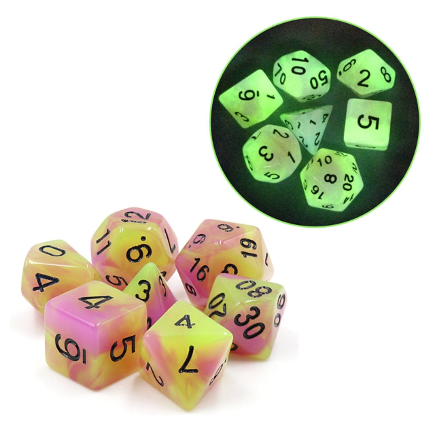Glow in the Dark Tulip Dice
